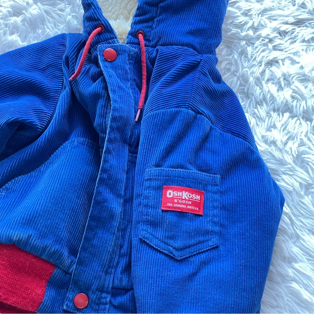 Vintage OshKosh B’gosh Corduroy Fleece Lined Hooded Jacket - Picture 7 of 12